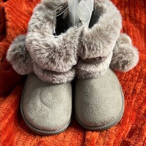 Cozy Gray Baby Walker Shoes